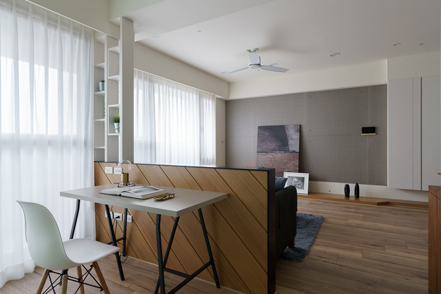 簡約北歐風格客廳裝潢搭配實木家具