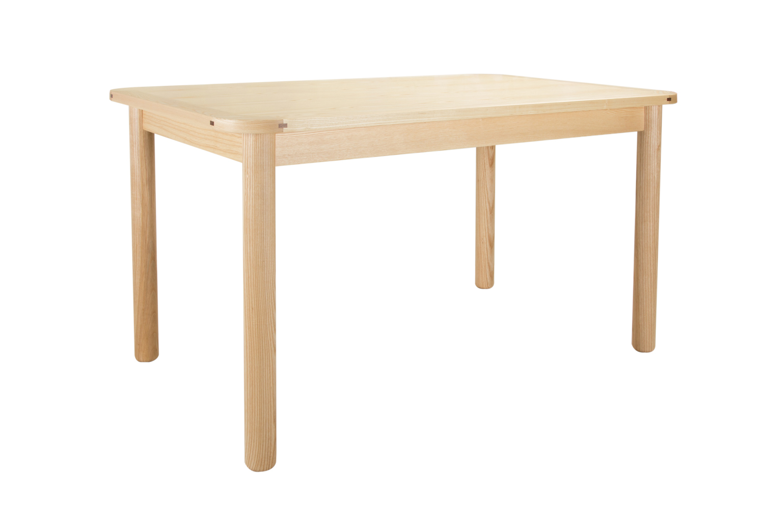 圓弧邊造型實木餐桌側面