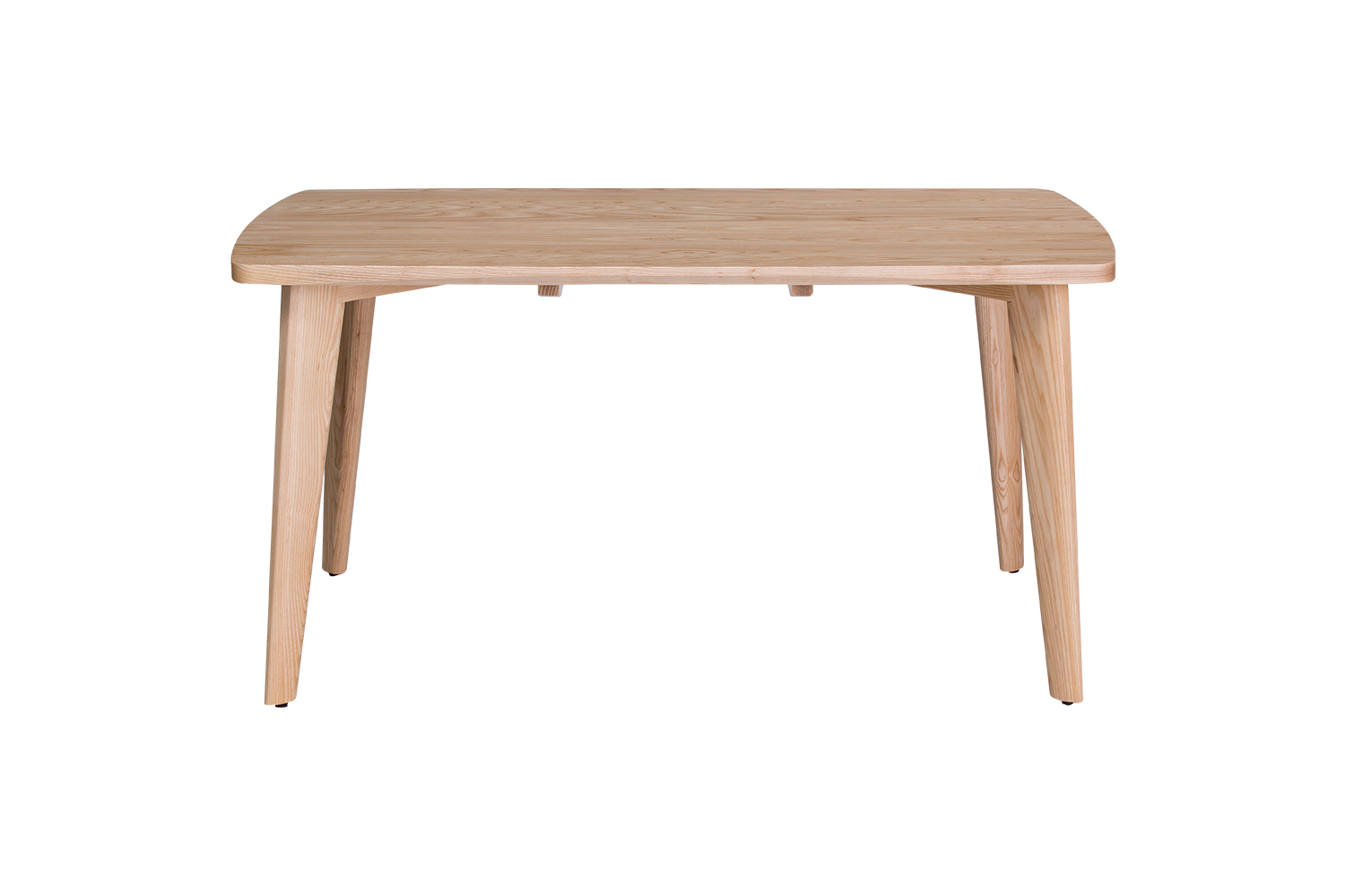 弧面四邊斜角造型實木餐桌正面