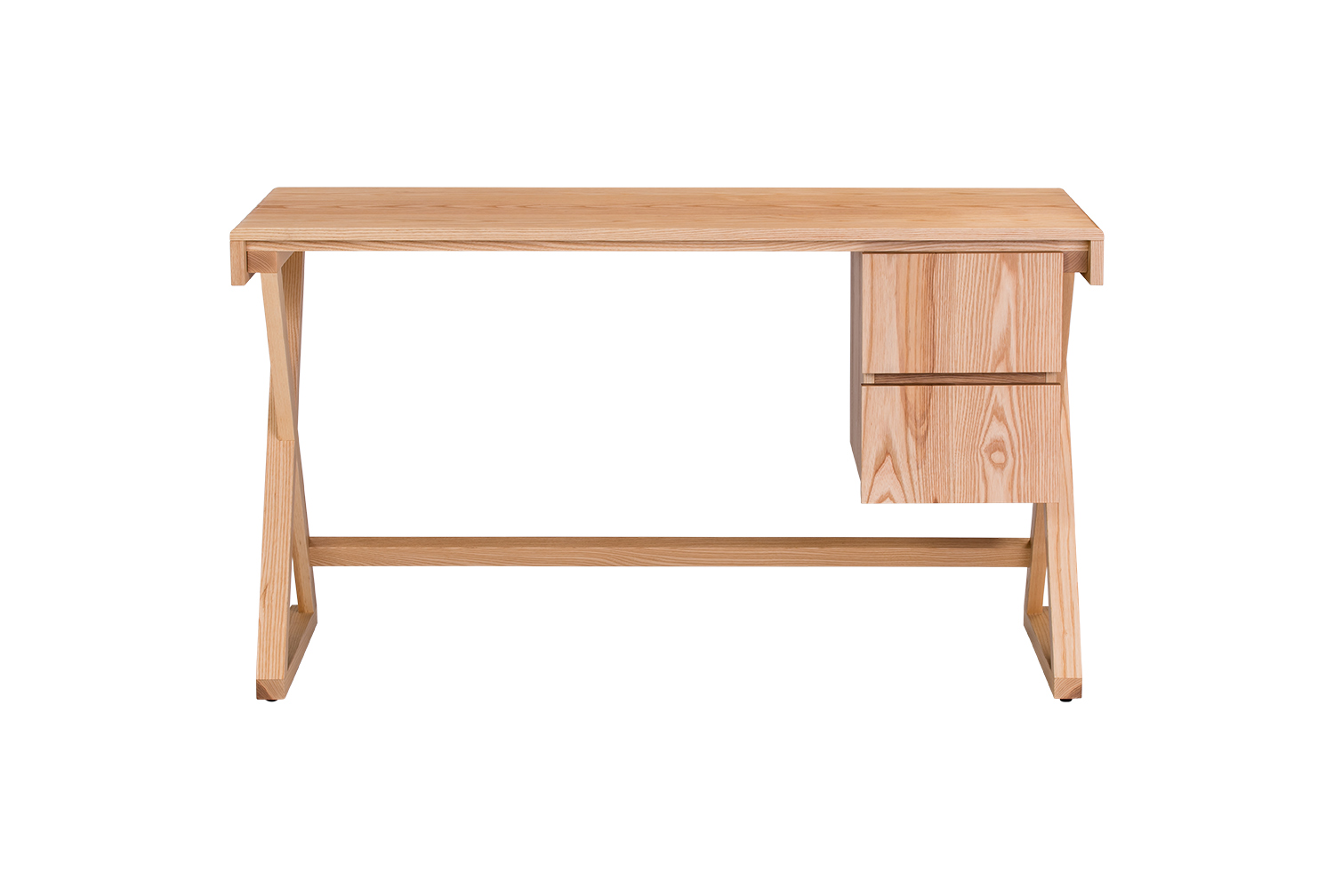 X型雙抽造型實木桌