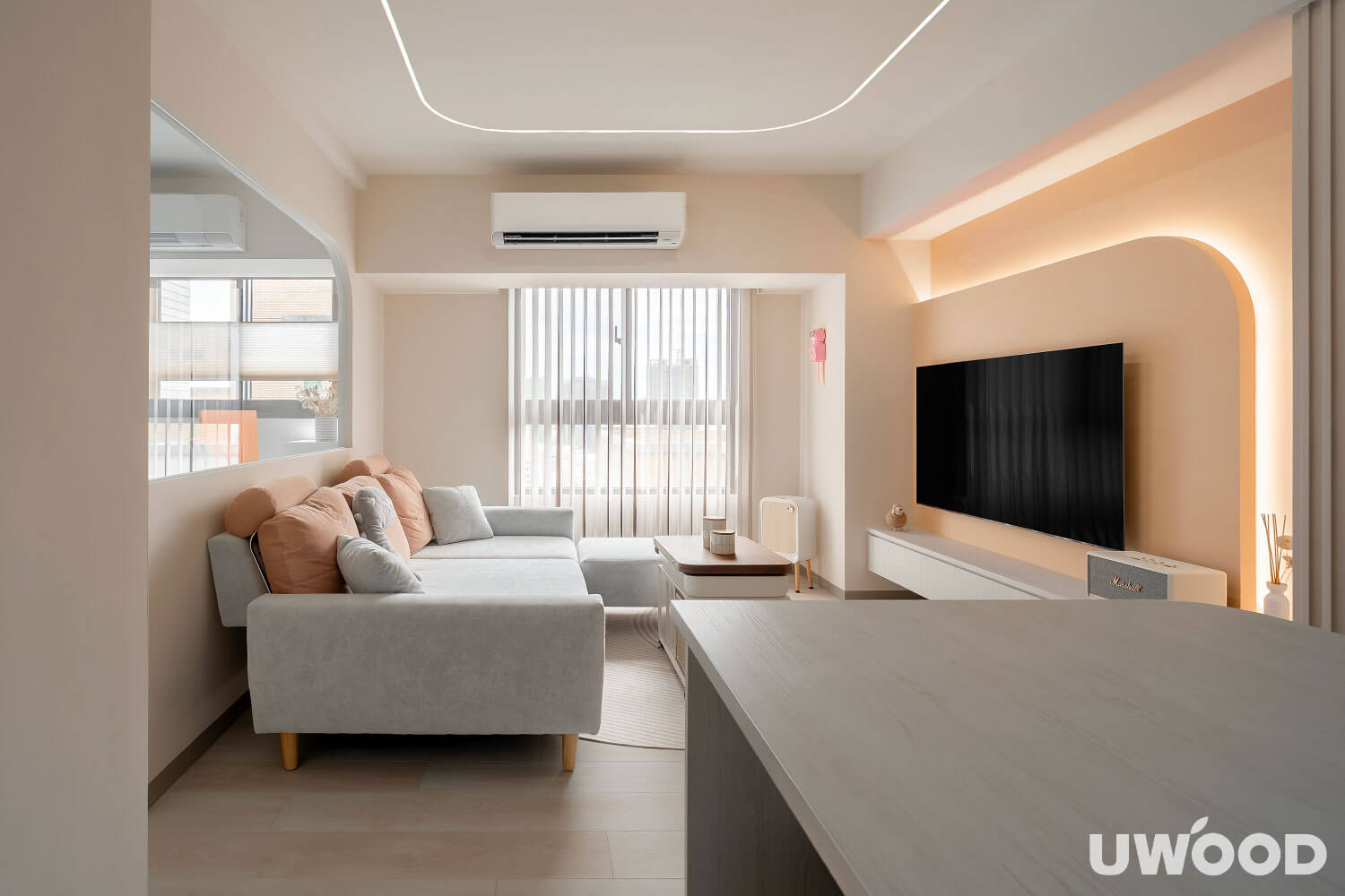 奶茶色現代風室內設計案例|高雄市張公館|19坪