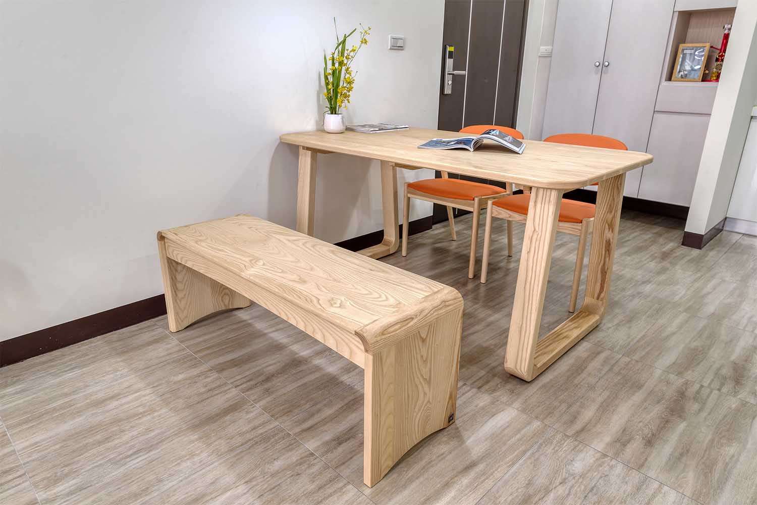北歐風格客廳實木餐桌實木餐椅實木長凳北歐風格家具